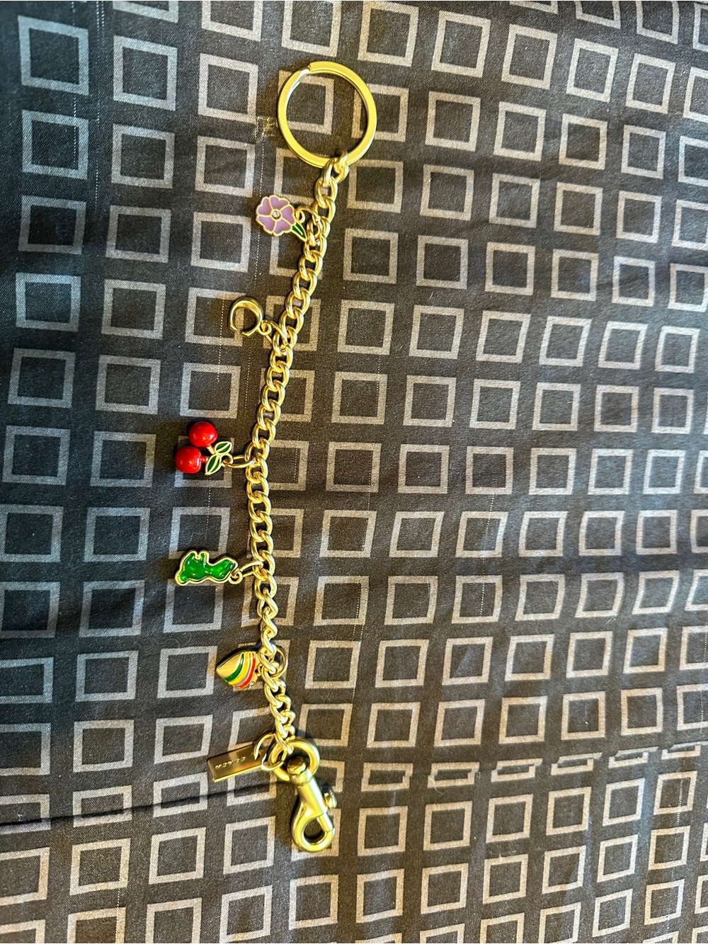 Coach Gold-tone Logo Tag Keychain Charm - Picture 1 of 11